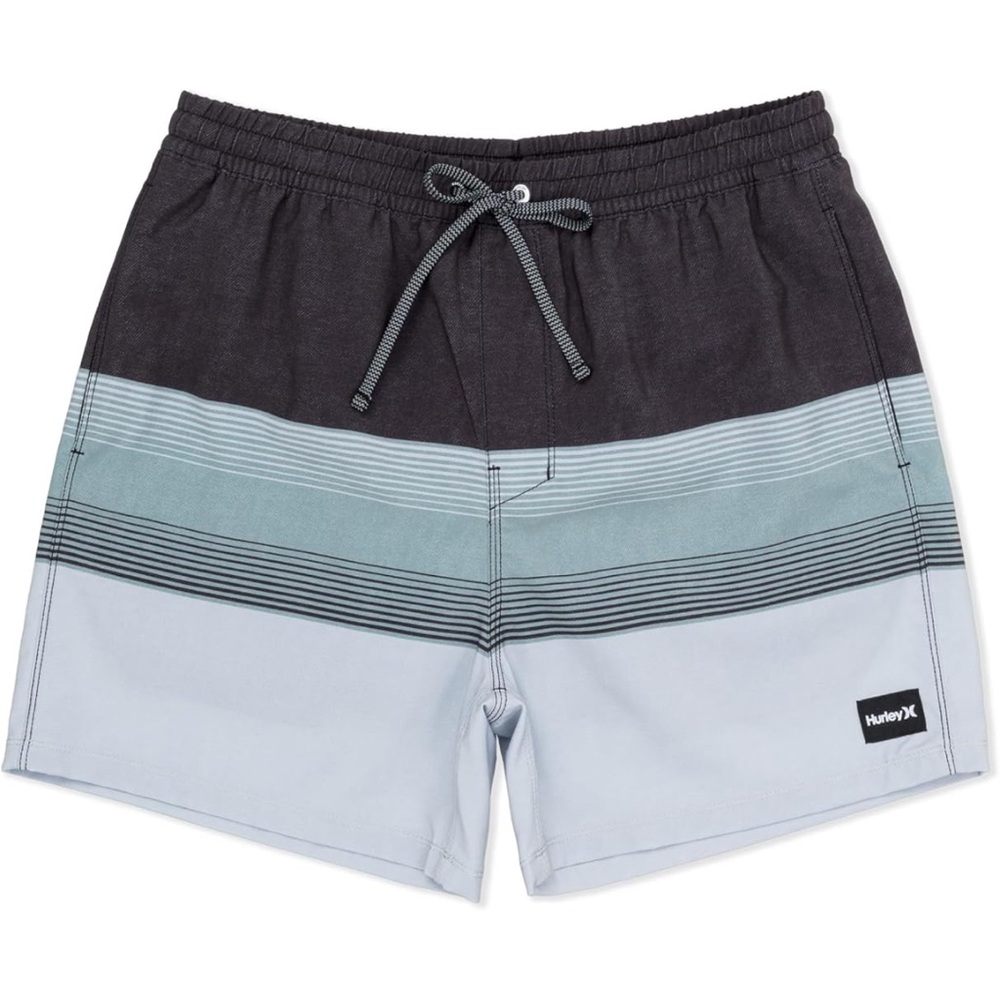 Hurley Cannonball Volley 17 Swim Trunks Black Stripe Small NWT